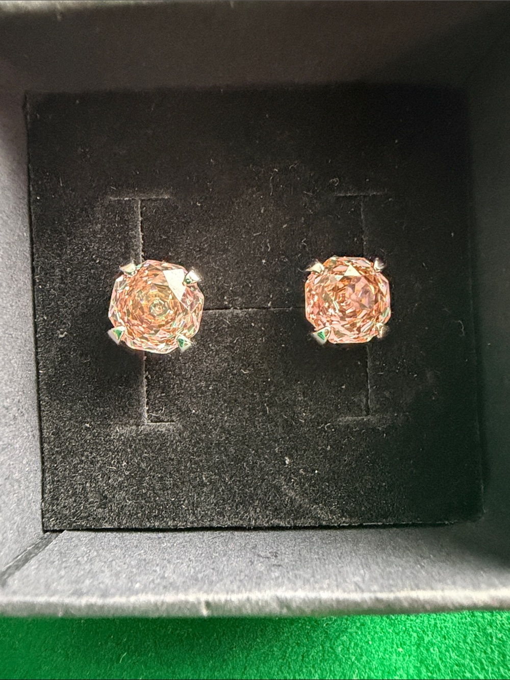 Rose Gold Crystal Sterling Silver Stud Earrings